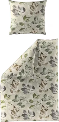 Produktbild von Bierbaum Biber Bettwäsche 135x200 Blätter natur grün beige 4136-80