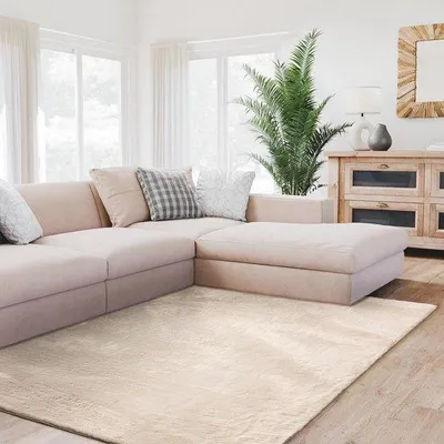 Obrázek produktu pro Vysoký koberec 80 x 150 cm – béžový, omyvatelný, s protiskluzovou zadní stranou