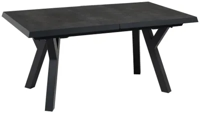 Gartentisch ausziehbar MURCIA NEGRO mit anthrazitfarbener Keramikplatte und Aluminium-Gestell, Gesamtansicht.