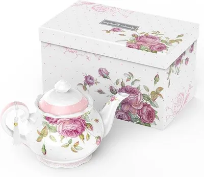 Zdjęcie produktu dla Zestaw upominkowy z czajnikiem Vintage Flora, 1300 ml, porcelana kostna
