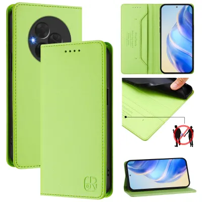 Produktbild von Lederhülle für TCL NxtPaper 60 Ultra Hülle Flip Brieftasche Kartenfächern Ständer Schutzhülle Grün