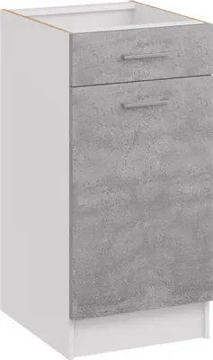 Produktbild von Roe Furniture | Küchenunterschrank 40 cm - Grau - Graubeton - 1 Schubladen - 1 Tür - Ohne Arbeitsplatte - Unterschränke Küche - Küche - DS41