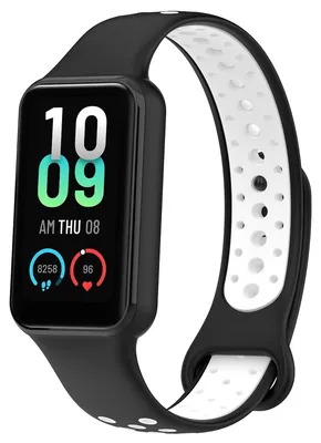 Produktbild von Amazfit Band 7 Zweifarbiges Silikon Sport Armband Schwarz / Weiß Ersatz Armband