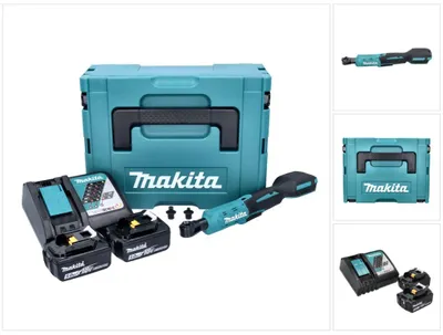 Image de Makita DWR 180 RTJ Visseuse à cliquet sans fil 18 V 47,5 Nm 1/4'' 3/8'' + 2x batterie 5,0 Ah + chargeur + Makpac