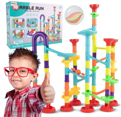 Immagine prodotto di Marble Run Xxl 113 Lanciatore Grande Set Blocchi Palline Scivolare Tunnel