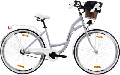 Produktbild von Goetze Style 28 Zoll City Bike, 18 Zoll Stahl Tiefeinsteiger, 3-Gang Shimano Nexus, Rücktrittbremse & V-Brake , LED-Beleuchtung, Rattankorb