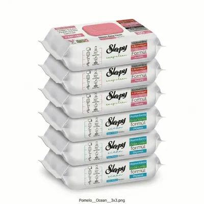 Obrázek produktu pro Čisticí ubrousky Sleepy Easy Clean – 3x100 Ocean + 3x100 Pomelo | na dlaždice