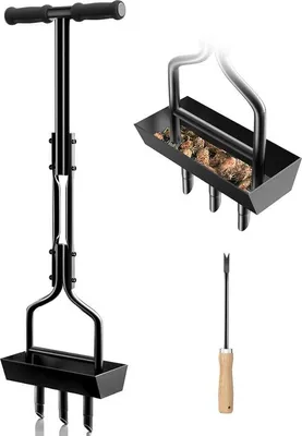 Productafbeelding van Famanu grasbeluchter met opvangbak en T-handvat - Verticuteermachine voor grasbeluchting