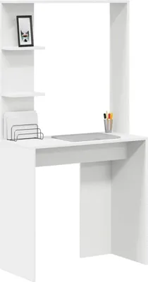 Produktbild von "im Sonderangebot"Schreibtisch/Büro-Möbel - CLORIS - Computertisch moderner - mit Regal Weiß 78,5 x 37 x 154,5 cm Holzwerkstoff - DEMöbel5057259