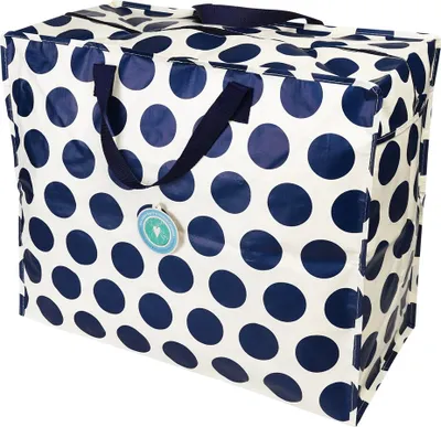 Produktbild von Rex London - XXL Riesentasche, Aufbewahrungstasche mit Reißverschluss - Spotlight - Punkte, Dots Navy on Cream
