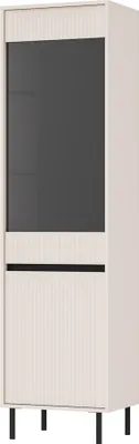 Produktbild von Selsey Osaka - Vitrine 2-türig mit geriffelter Front, Sandbeige, 56 cm