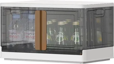 Produktbild von Famanu Aufbewahrungsbox mit Deckel, 72L, stapelbar, transparent, mit Türen und Rollen