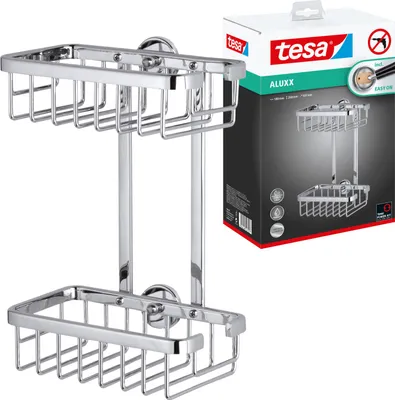 Produktbild von tesa Duschablage Duschregal ohne Bohren Duschkorb Wandmontage rostfrei