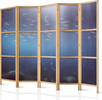 Zdjęcie produktu dla Parawan japoński Zwierzęta 225x172 cm 5-częściowy fioletowy