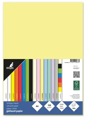 Zdjęcie produktu dla kangaro K-0043P002 Papier wielofunkcyjny kangaro, format A4, gramatura 120 g/m², kolor pastelowożółty