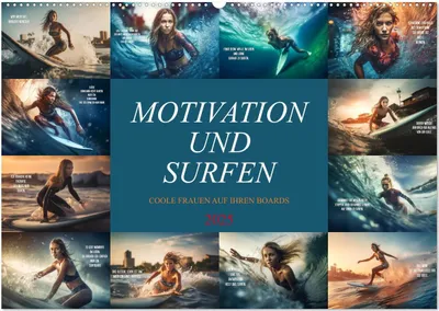 Produktbild von Motivation und Surfen (Wandkalender 2025 DIN A2 quer), CALVENDO Monatskalender