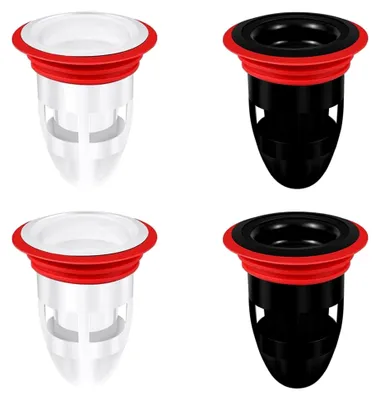 Produktbild von Geruchsverschluss für Dusche und Bodenablauf, 4 Stück, Silikon Haarsieb für Waschbecken, 37-52MM, Dusche Bodenablaufkern für Wohnbäder, Küchen, Waschküchen und Balkone