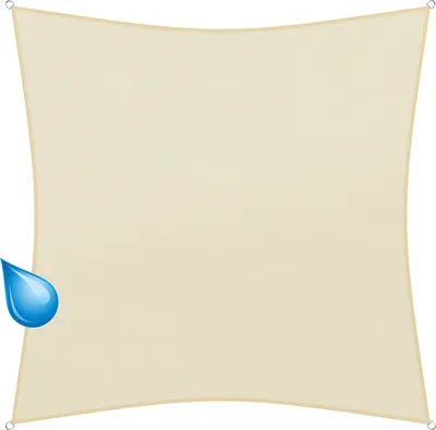 Produktbild von sunprotect 83223 wasserabweisend Sonnensegel Hydro, 3,6 x 3,6 m, Quadrat, wasserabweisend, creme
