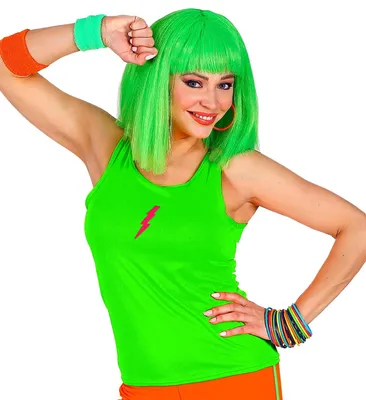 Image de débardeur années 80 pour femme vert fluo