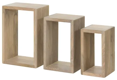 Immagine prodotto di MASSIVMOEBEL24 | Mensola in legno di mango 45x20x30 oliato beige TORONTO #342