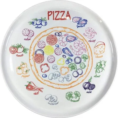 Obrázek produktu pro Sada porcelánových talířů s motivem pizzy, dárek pro přátele