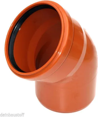 Produktbild von KG Abwasserrohr Bogen Abflussrohr Kanalrohr PVC DN 200 Neigung 67° orange