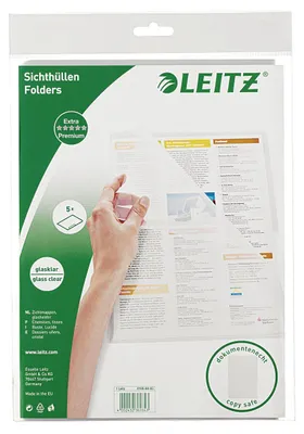Produktbild von Leitz 4100-60-03 Aktenhülle A4, transparent (5er Pack)