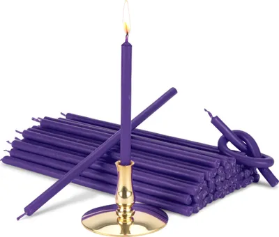 Produktbild von Kerzenhalter mit Stabkerzen violett Tropffrei L 16cm Ritualkerze Paraffin 40005