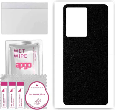 Produktbild von apgo Rückseite Schutzfolie, Skin, kompatibel mit Infinix Note 12 India, Hinten Displayschutzfolie aus Vinylfolie, kratzfest, einfache Montage - Mattschwarz