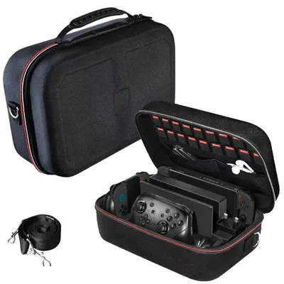 Image de Housse de transport rigide Switch 2 avec compartiments pour accessoires, noir