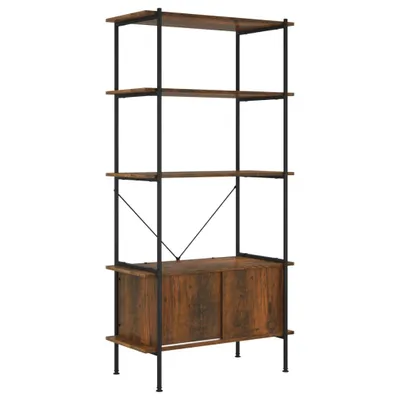 Immagine prodotto di Scaffale con 5 ripiani e armadio 80x40x163 cm acciaio materiale legno