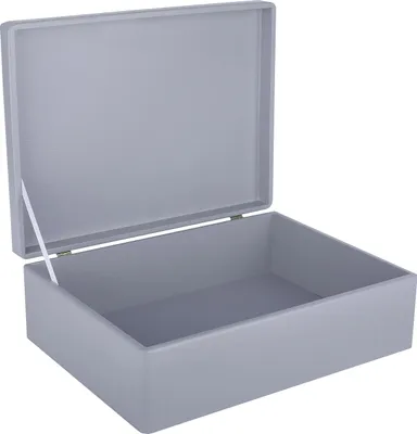 Image de Creative Deco Boite de Rangement en Bois Gris 40 x 30 x 14 cm (+/- 1 cm)