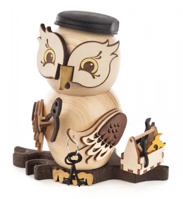 Zdjęcie produktu dla Figurka palacza sowa rzemieślnik H: 16cm NOWOŚĆ