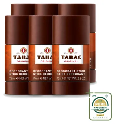 Image de 6 déodorants sticks "Tabac Original" - 75 ml - Lot de 6