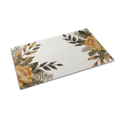 Produktbild von Fußmatte für die Tür – Unterlage zur Aufnahme von Schmutz – Rutschfeste Fußmatte für Innen- und Außenbereich – 150 x 100 cm – Blumendesign
