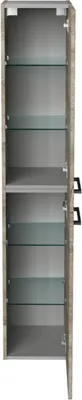 Zdjęcie produktu dla FACKELMANN Szafka wysoka Oxford / Szafka łazienkowa z cichymi zawiasami / Wymiary (szer. x wys. x gł.): ok. 30 x 162 x 31,8 cm / Szafka łazienkowa z 2 drzwiami / Kierunek otwierania drzwi do wyboru / Korpus i front: jasny brąz