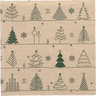 Produktbild von PAPSTAR Weihnachts-Motivservietten "X-Mas Trees"