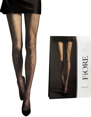 Zdjęcie produktu dla Fiore INGA Rajstopy damskie srebrny lurex 20 den, Kolor: Czarny, Rozmiar: 2-S