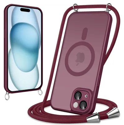 Produktbild von Magnetische Schutzhülle für iPhone 15 – Bordeauxrot