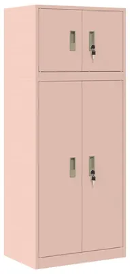 Productafbeelding van vidaXL Opbergkast, 2 stuks, roze, 60 x 40 x 145 cm, staal