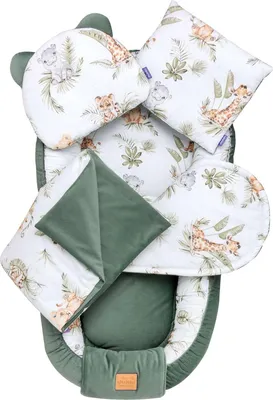 Produktbild von Savanna Fun & Olive Velvet 5-teiliges Set Comfort Babynest