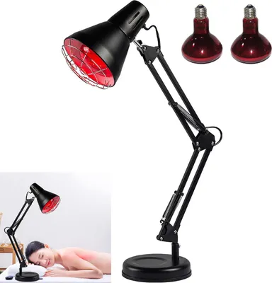Produktbild von Infrarot Rotlichtlampe 150 W, Wärmelampe mit Timer & 9-stufiger Temperatur, 220 V, ohne Leuchtmittel, für Therapie & Entspannung