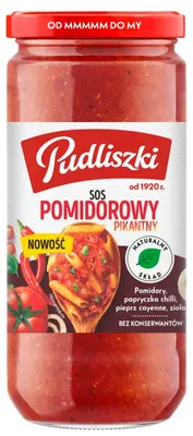 Produktbild von Pudliszki Pikante Tomatensoße für Nudeln 480 g
