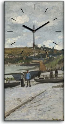 Produktbild von Leinwand Wanduhr Wandkunst Uhr Geräuschlos Kunstdruck 30x60 Sainte Adresse - schwarze Hände