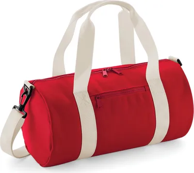 Immagine prodotto di BagBase BG140S | Borsa mini barile / 40 x 20 x 20 cm - Colore: rosso classico/bianco sporco - Dimensioni: 40 x 20 x 20 cm