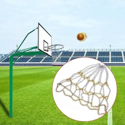 Produktbild von Basketballnetz Metall, Kettennetz, Ersatznetz für draußen, 1 Stück, für Spielplätze