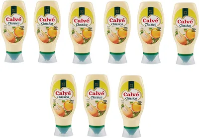 Produktbild von 9x Calvé Mayonnaise Squeeze Fritessoße Soße Sauce 250ml mit Eiern aus Nährboden
