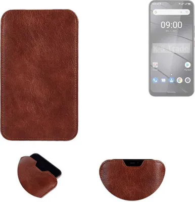 Produktbild von K-S-Trade Schutzhülle Handyhülle kompatibel mit Gigaset GS5 Handytasche Kunstleder Sleeve in braun