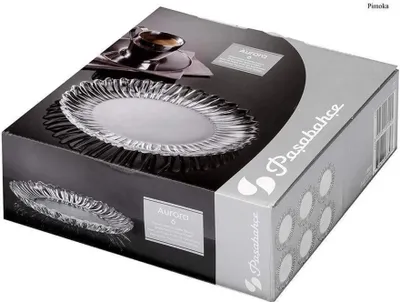 Pasabahce Aurora 6-Teiliges Glas Platte Dessertteller Kuchenteller Transparent