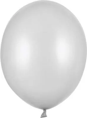 Produktbild von Strong Balloons 27cm, Metallic Silver Snow (1 Packung / 50 Stück)